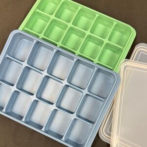 Tvmania Ice Cube Trays set of 2 easy release newGreen and Blue Ice Cube Tray Set